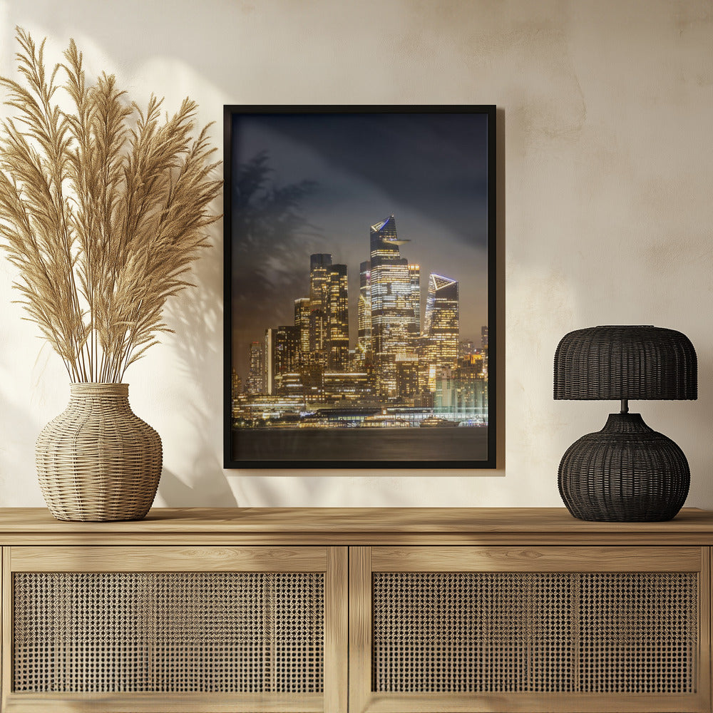 Magnificent NYC skyline with Hudson Yards in the evening Poster