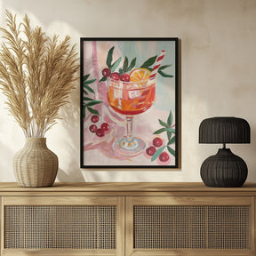 Christmas Aperol Spritz Cocktail Poster