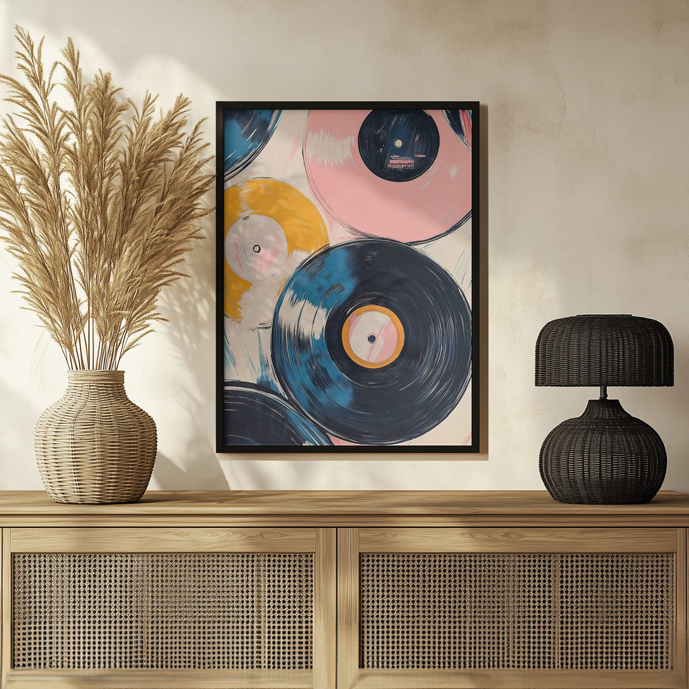 Retro Vinyl Records Poster