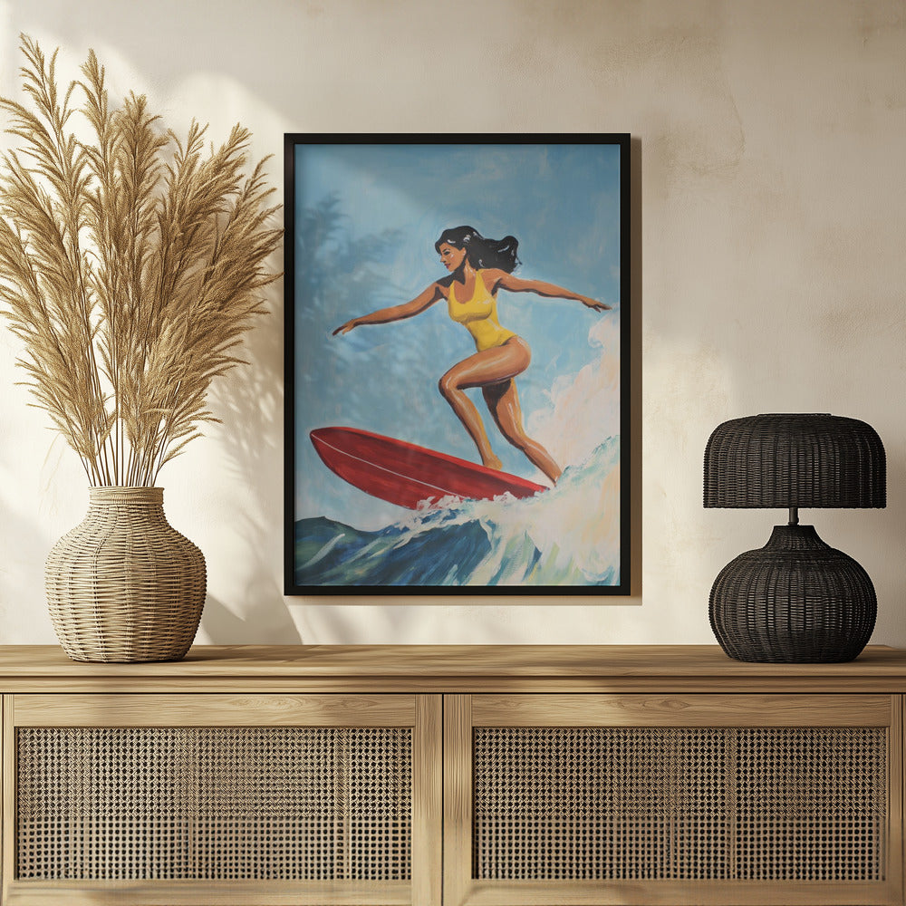 Surfing Girl Poster