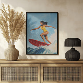 Surfing Girl Poster