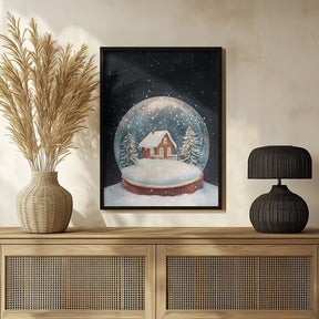 Snow Town Globe Poster