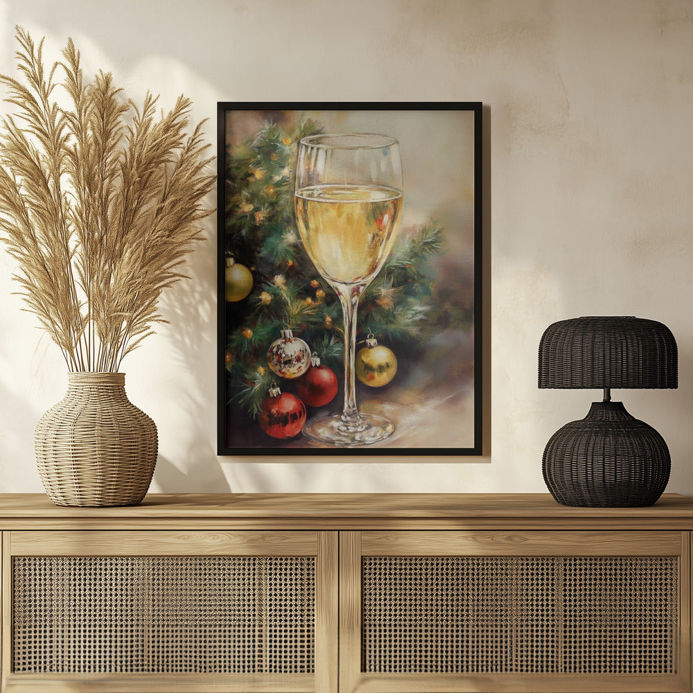 Christmas White Wine Poster