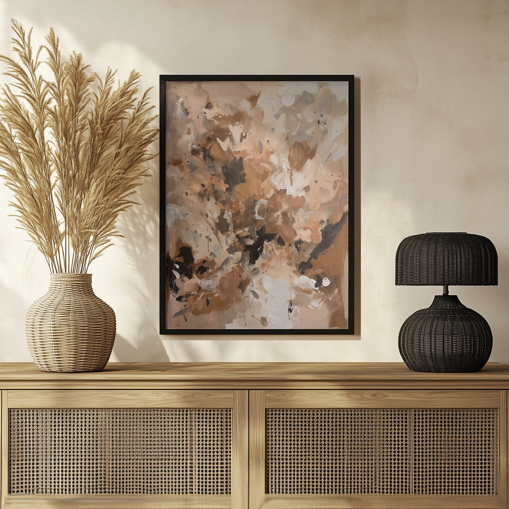 Abstract Mocha No 1 Poster