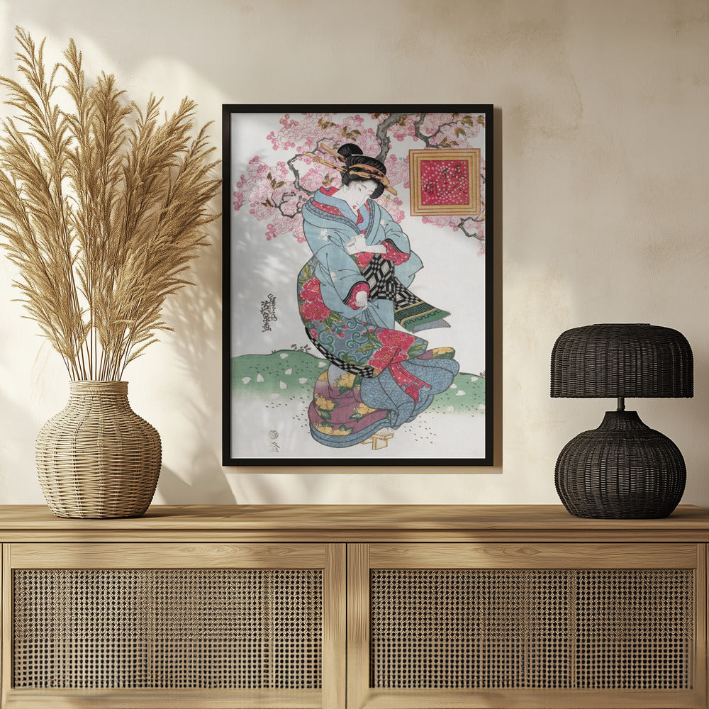 Japanese Woman (1828) Vintage Woodblock Print Poster