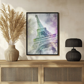 PARIS Watercolor Eiffel Tower Poster