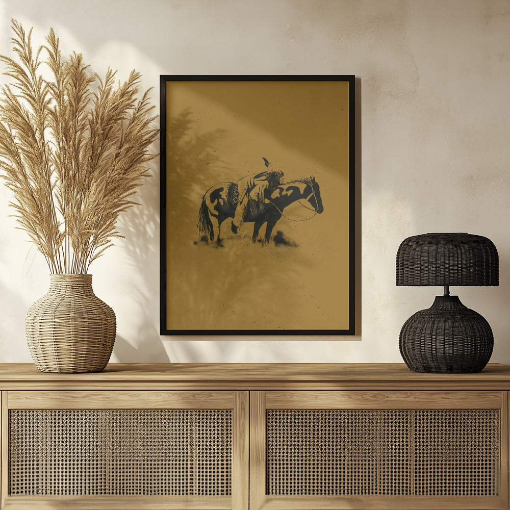 Indian Southwestern poster, Western Wall Decor, Native American horse Indian Chief, Ranch Wall Decor Poster