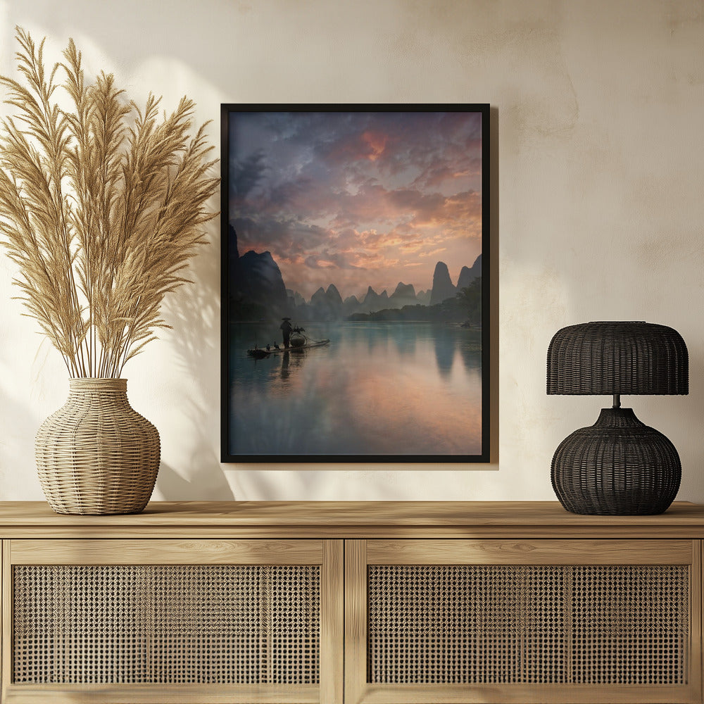 Li River Sunrise Poster