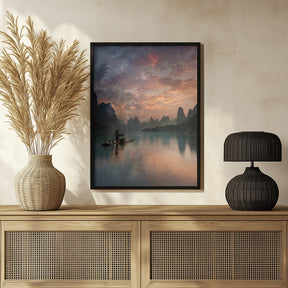 Li River Sunrise Poster