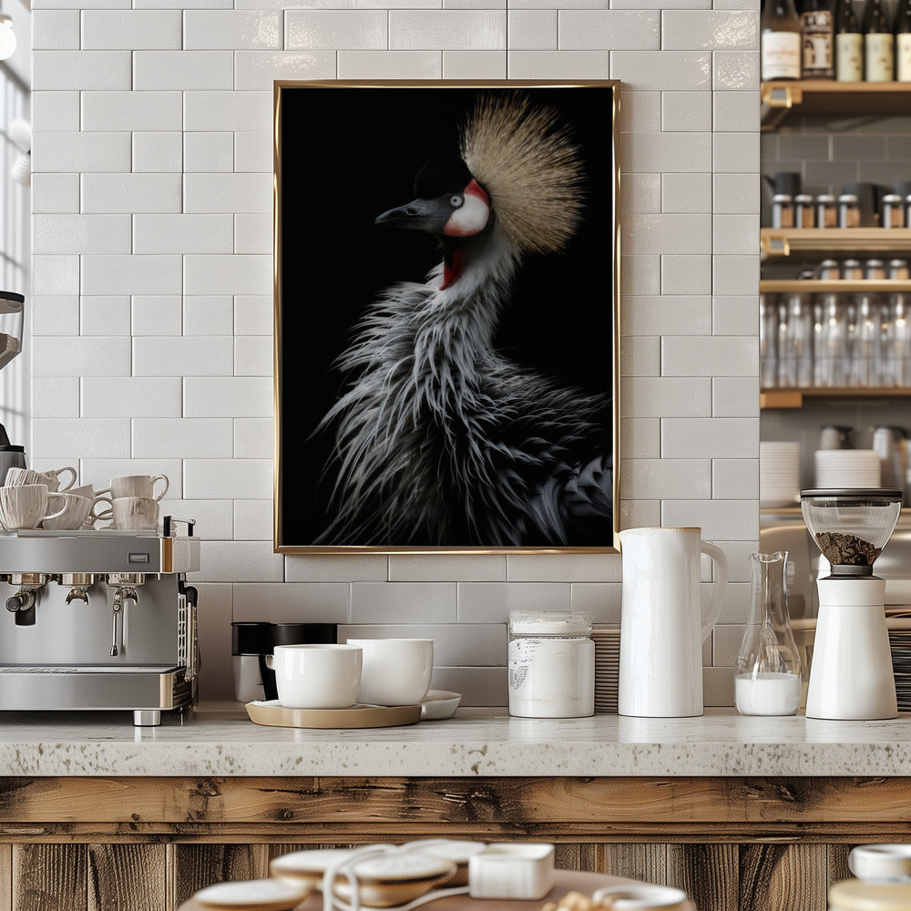 Crowned crane's portrait Poster