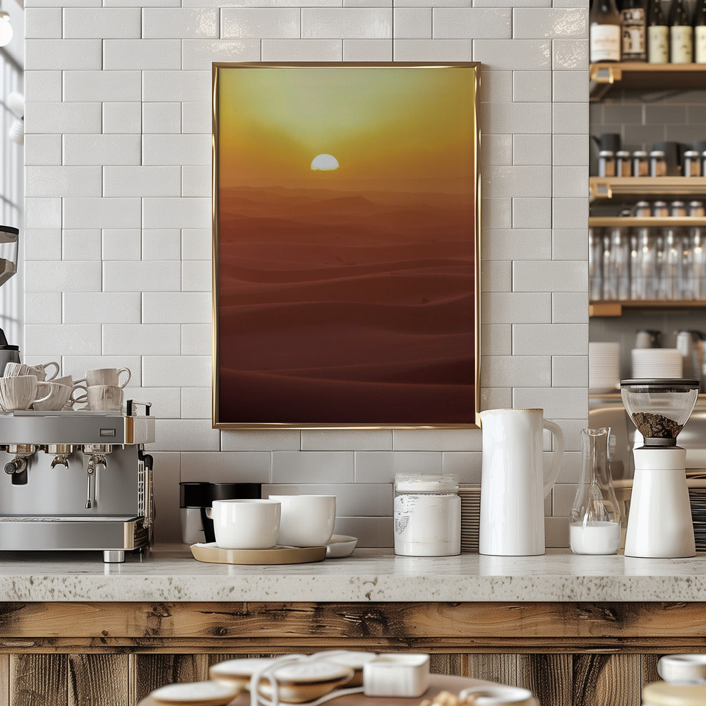 Sunset over Dunes Poster