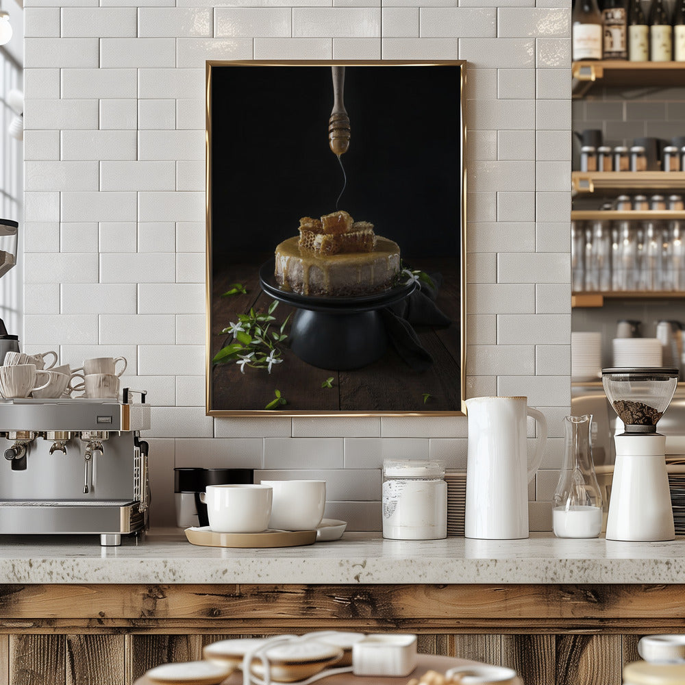 Baklava cheesecake and honey comb Poster