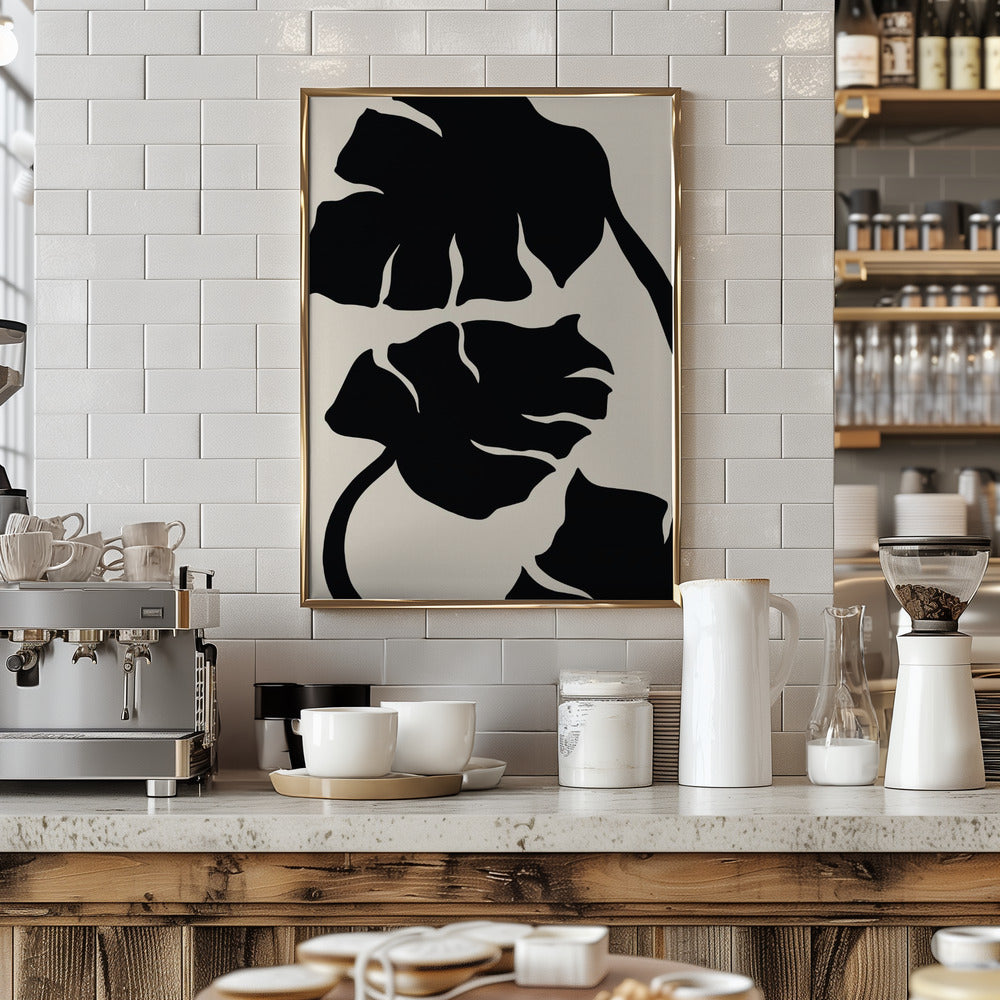 Monstera Black Poster