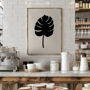 Monstera Leaf Black Poster