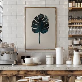 Monstera Marble Green Poster