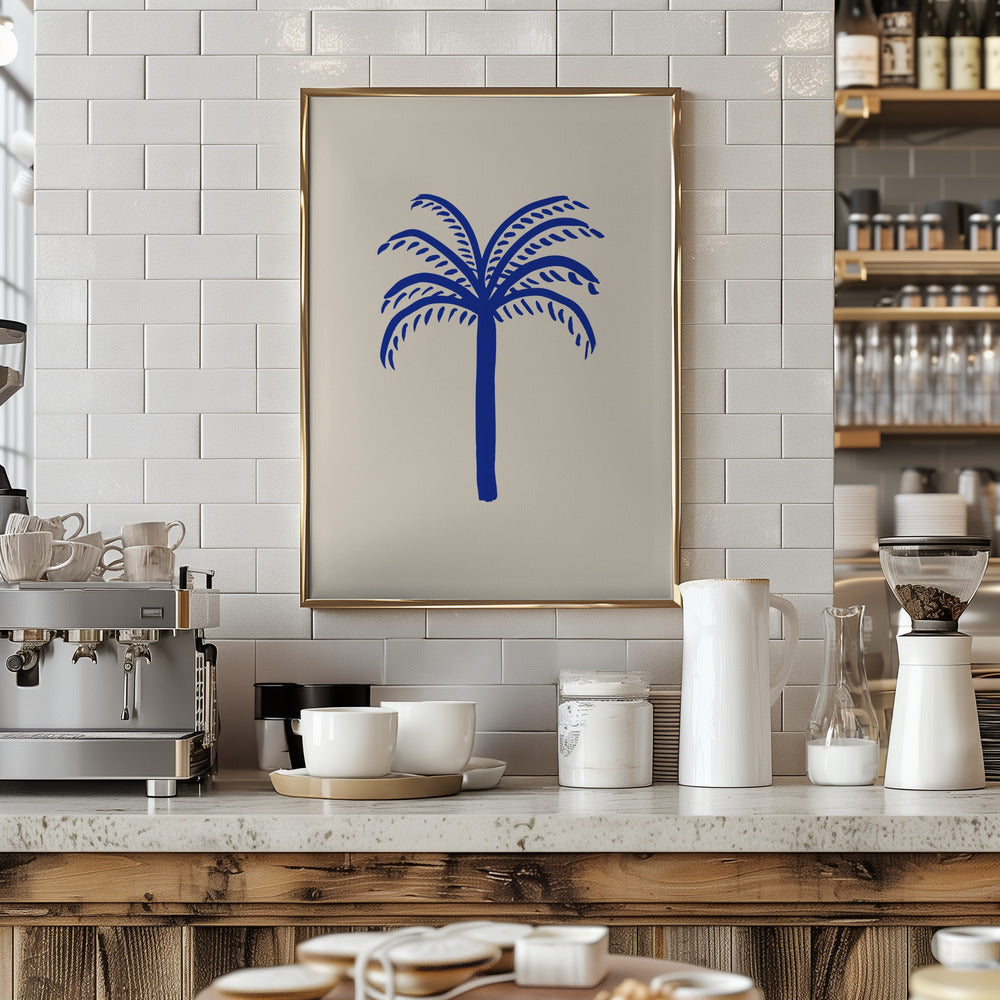 Blue Palm Poster