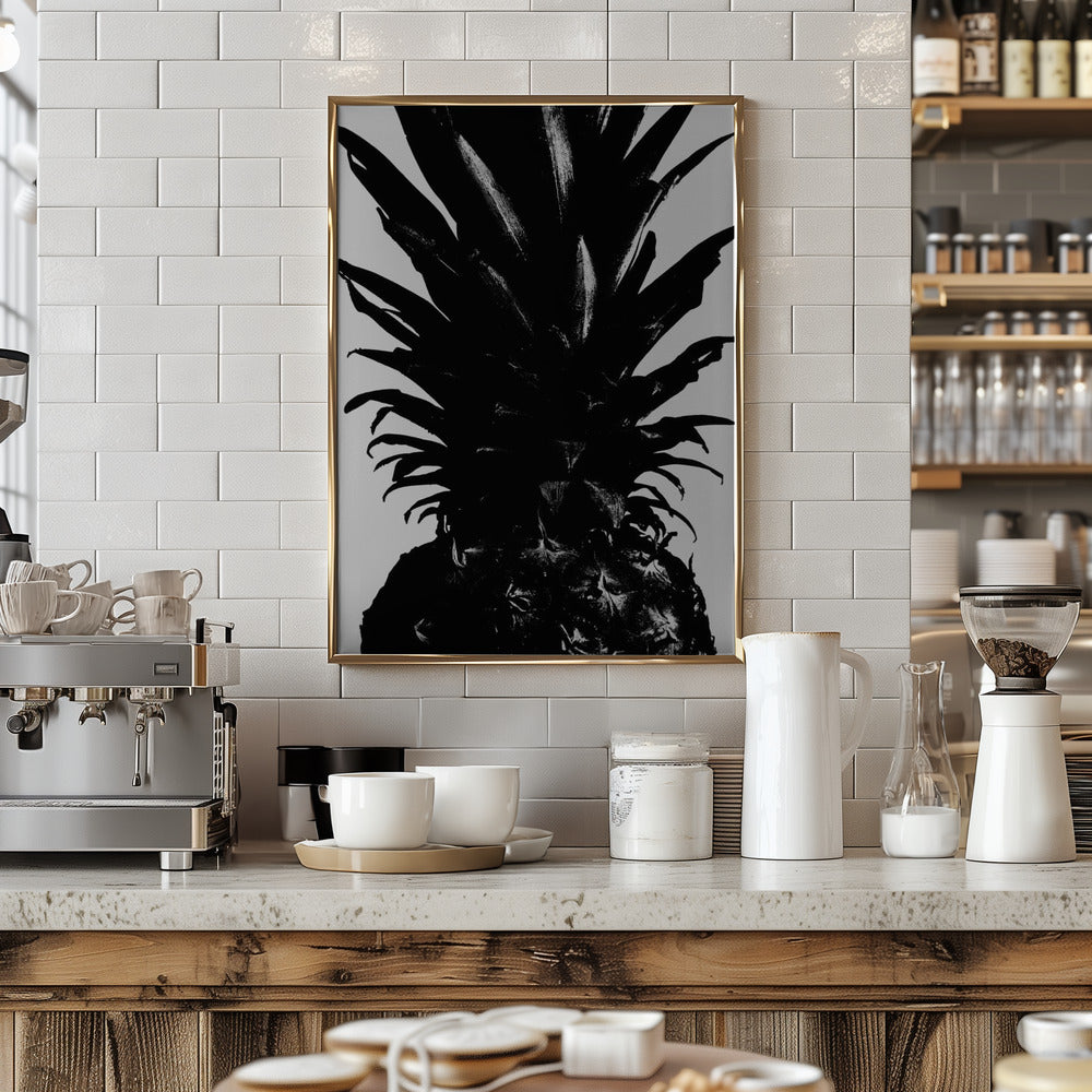 Pineapple bw Poster