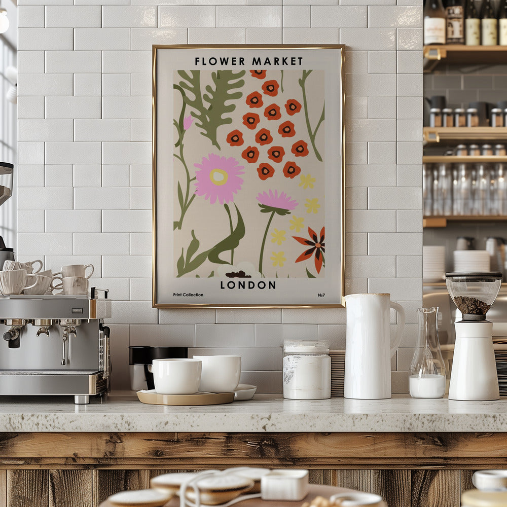 Flower Market London Poster