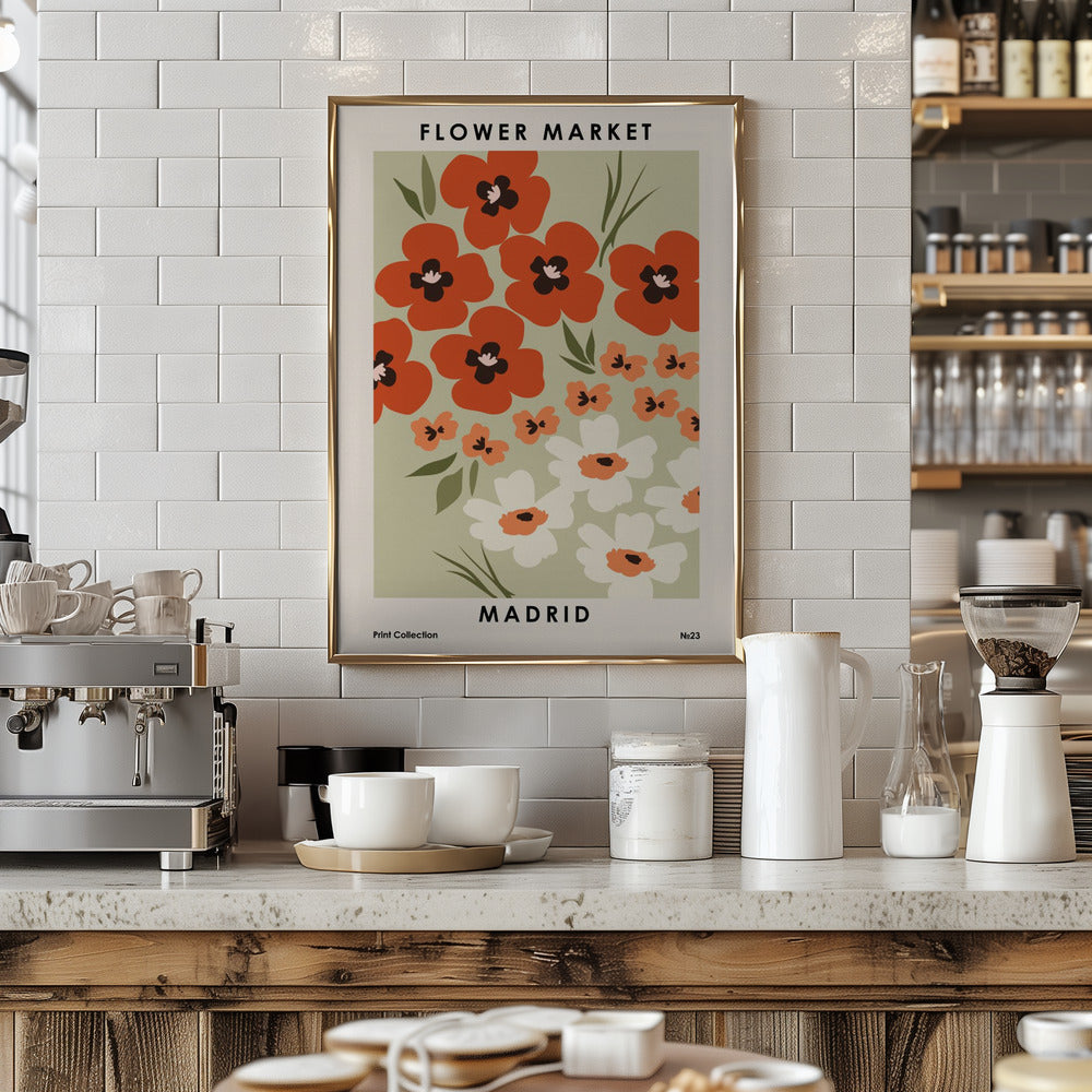 Flower Market Madrid Poster