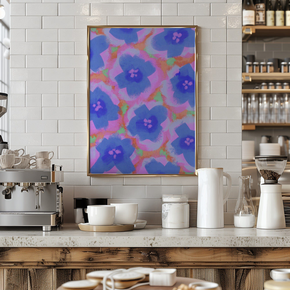 Purple Flowers Pattern Poster