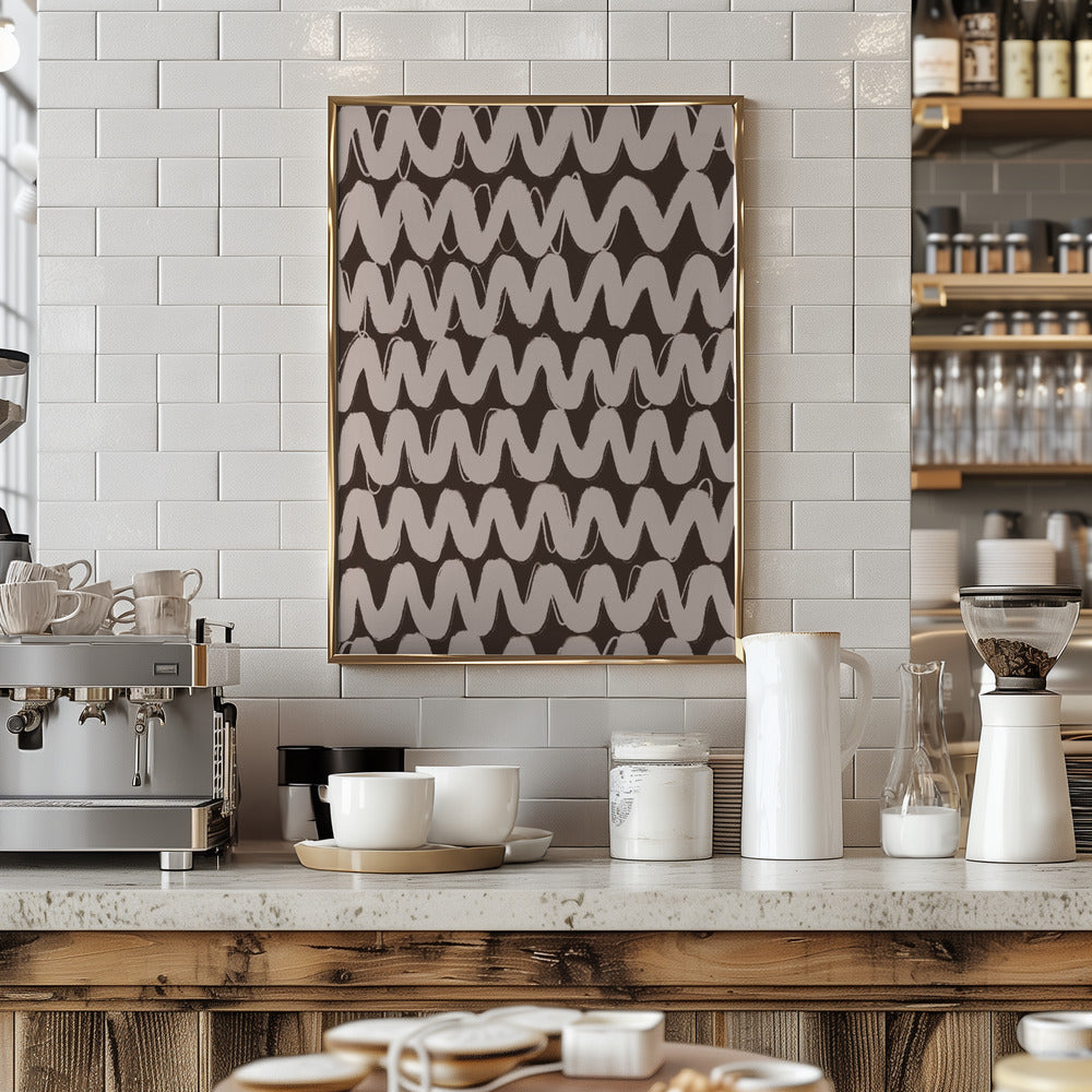 Big Beige ZigZag Pattern Poster