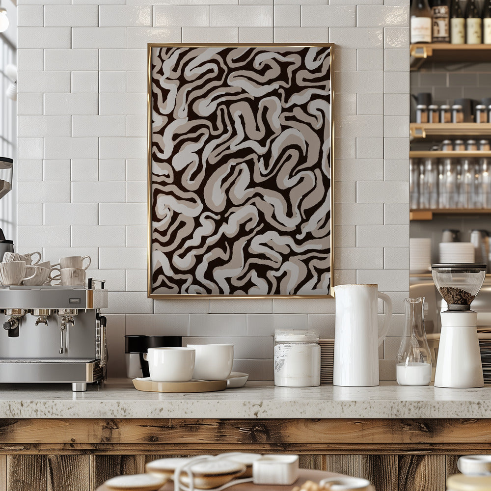 White Beige Pattern Poster