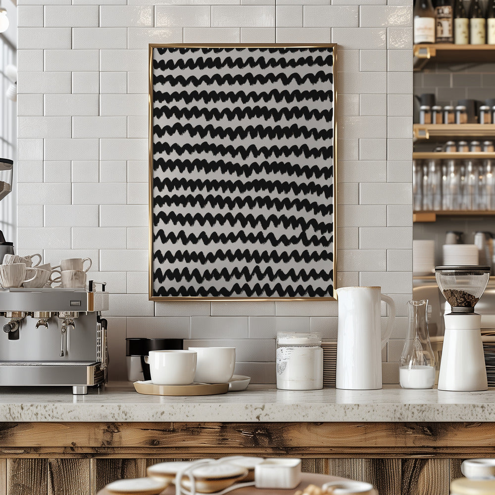 Simple Black ZigZag Pattern Poster