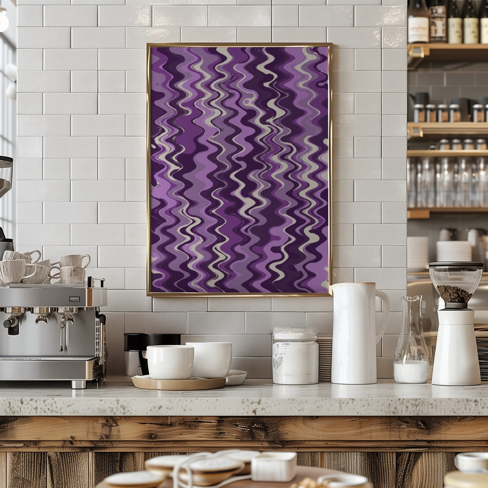 Purple Wavey Pattern Poster