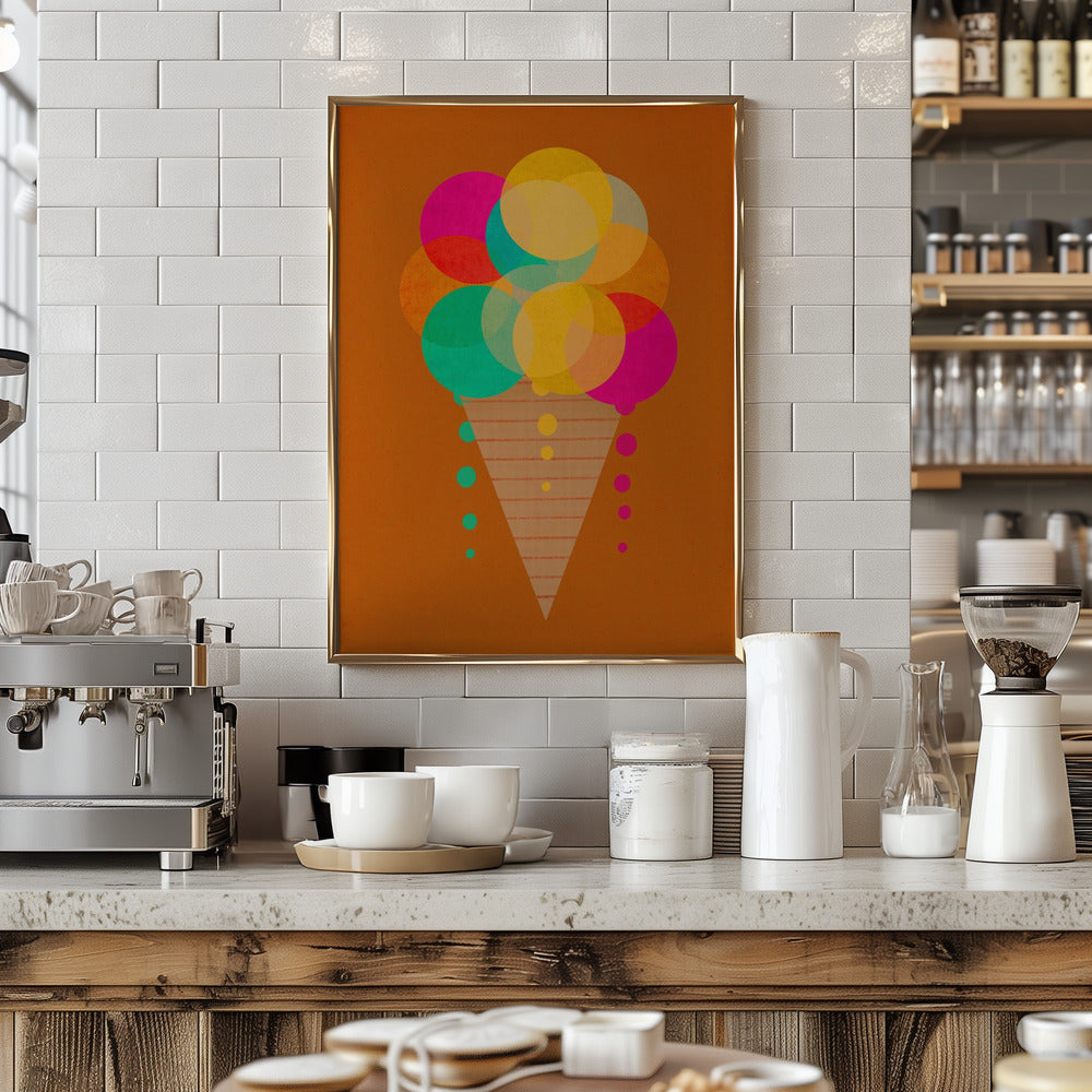 Neon Ice Cream Poster