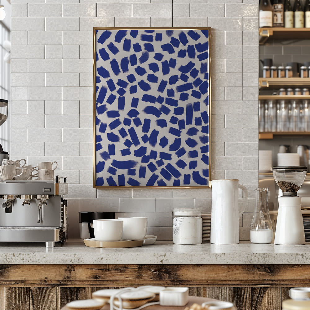 Blue Strokes Pattern Poster