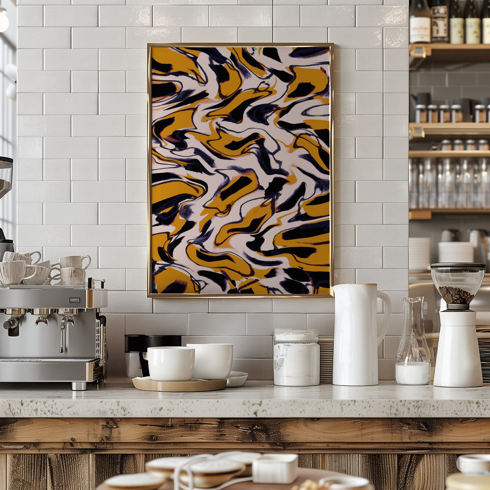 Liquid Yellow Pattern Poster