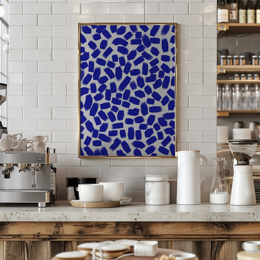 Blue Brush Strokes Pattern Poster