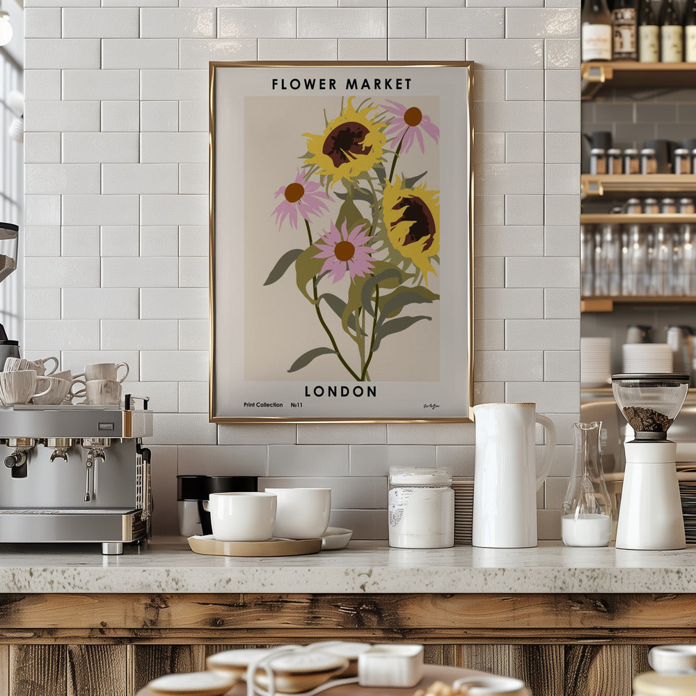 Flower Market. London Poster