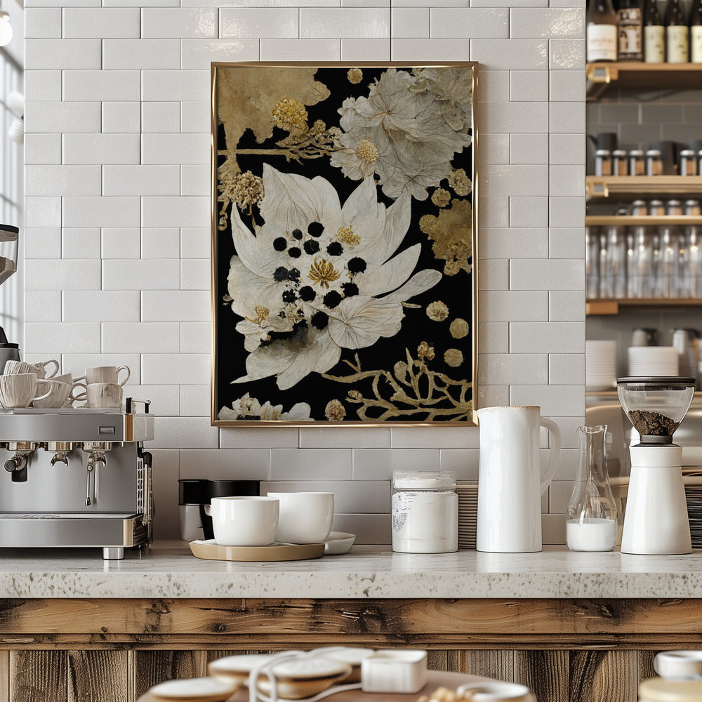 Beige Dry Flowers Poster