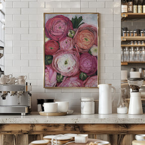 Arleth ranunculus bouquet in warm pink Poster