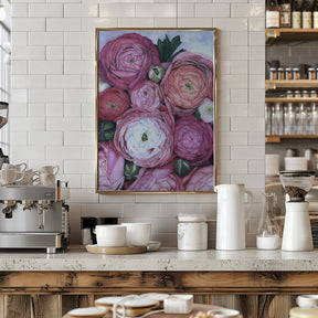 Arleth ranunculus bouquet in cold pink Poster