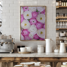 Scattered ranunculus in pink II Poster