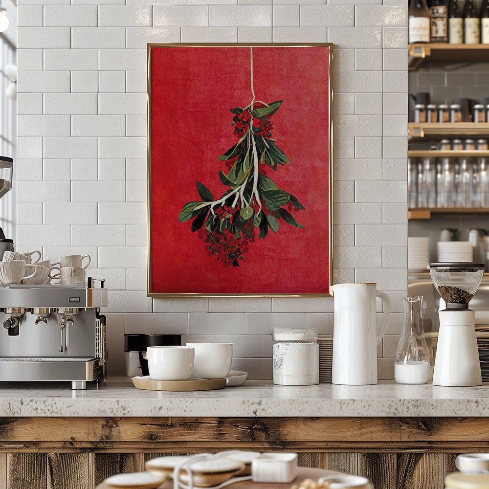 Painted Mistletoe Poster