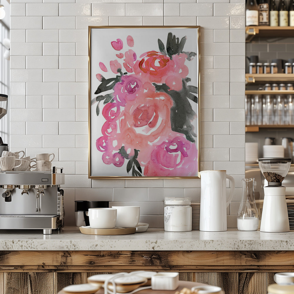 Maeko loose watercolor florals II Poster