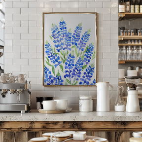 Watercolor Texas bluebonnets Poster