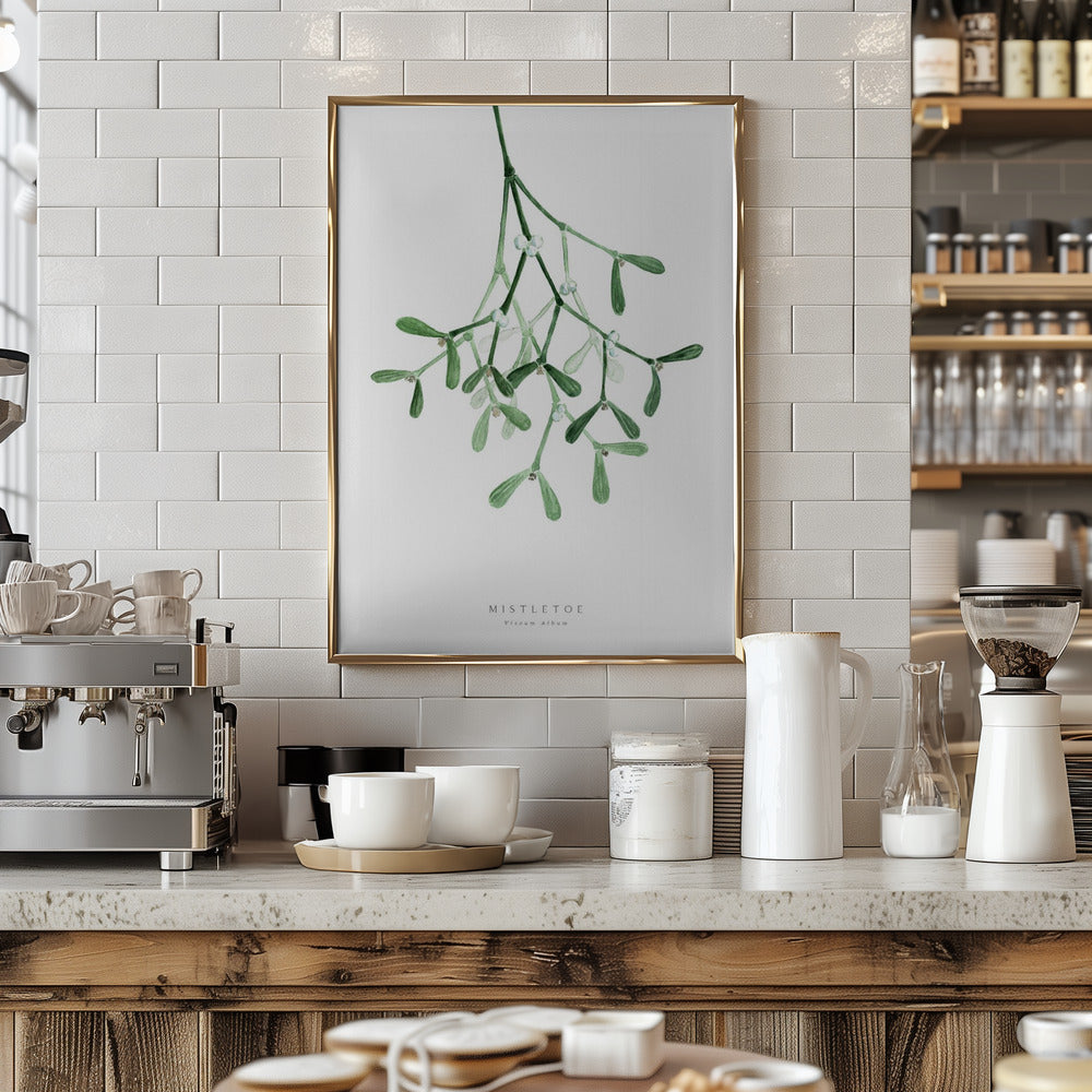 Watercolor mistletoe Poster