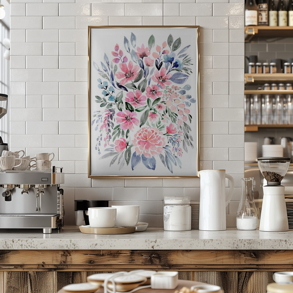 Clara watercolor bouquet Poster