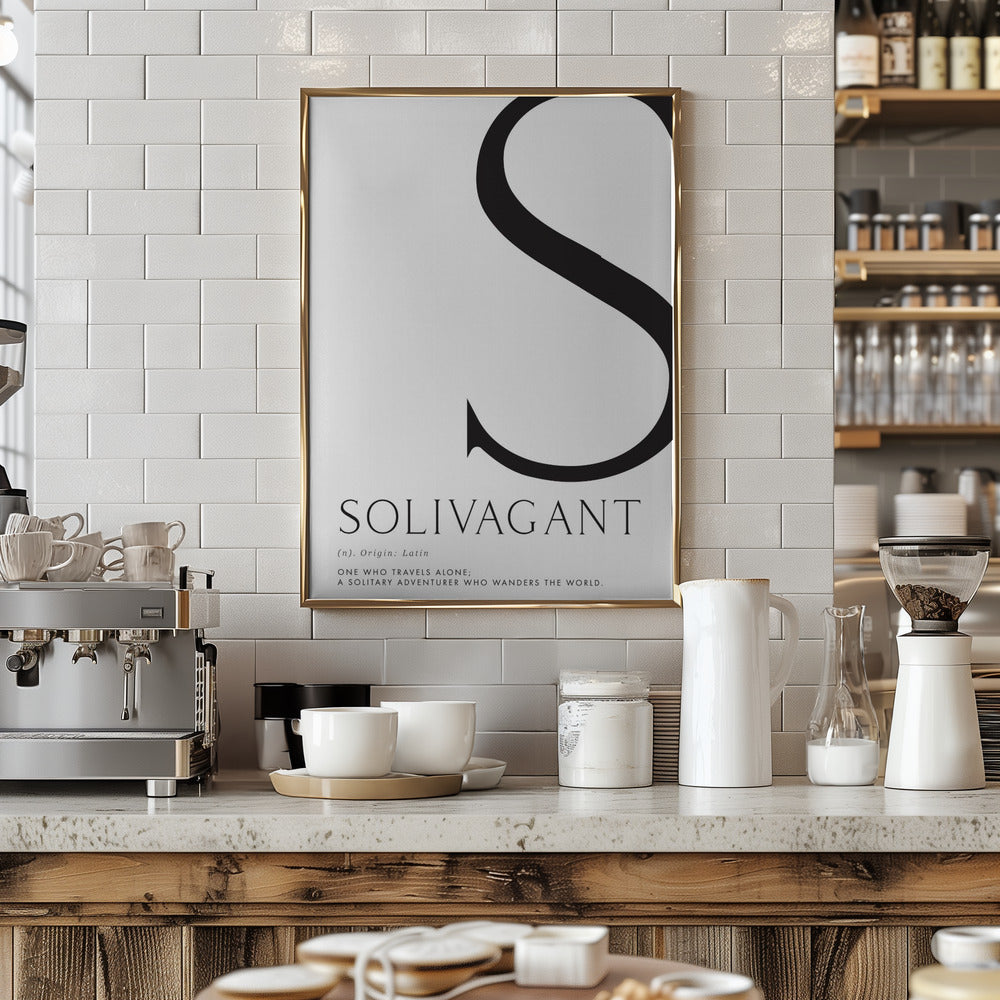 Solivagant definition typography art Poster