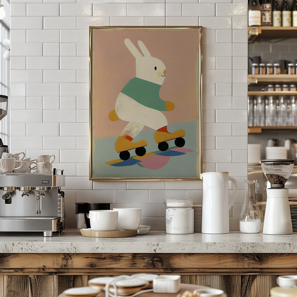 Skating Bunny Poster