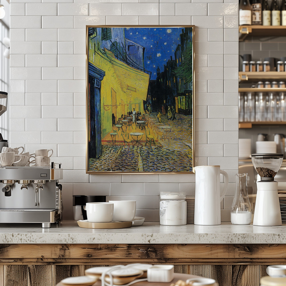 Café Terrace At Night Poster