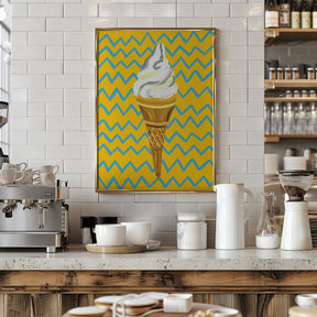 Ice Cream Yellow Zigzag Poster