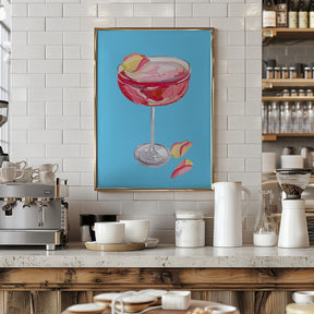 Sparkling Rose Gin Cocktail Poster