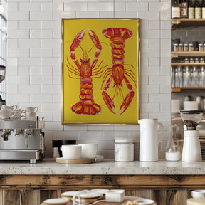 Langoustines On Yellow Poster