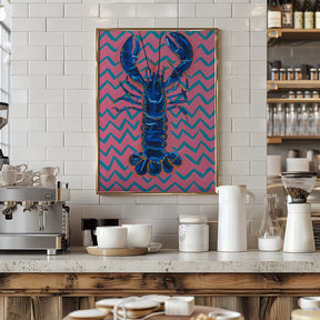 Lobster On Zigzag Poster