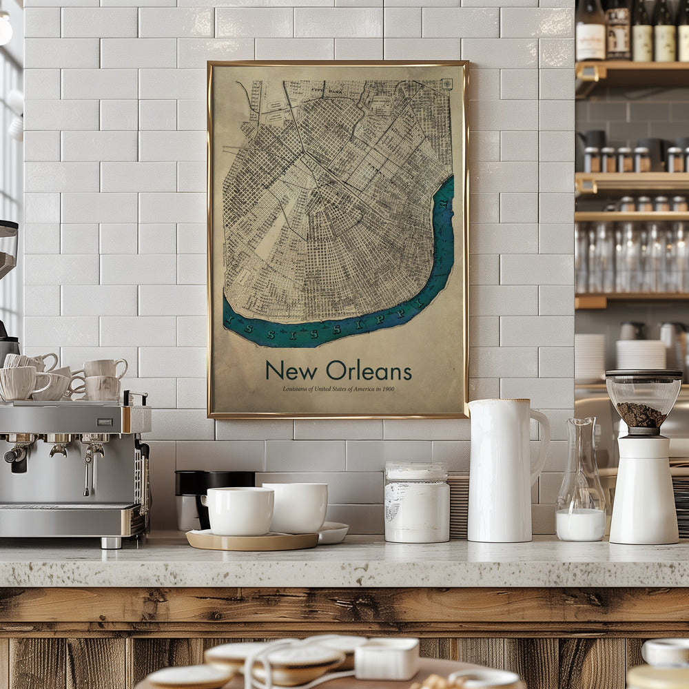 New Orleans map Poster